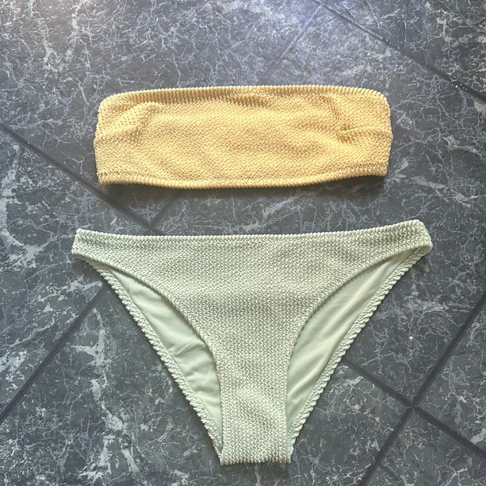 H&M Yellow and Light Green Bikini Set